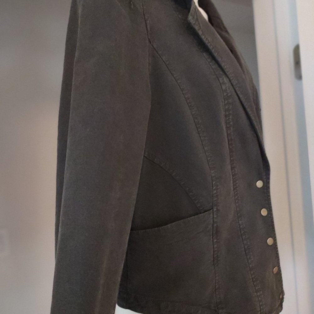 ANTHROPOLOGIE Structured Button Front Blazer Olive Green NWT Size 12 - Picture 10 of 16